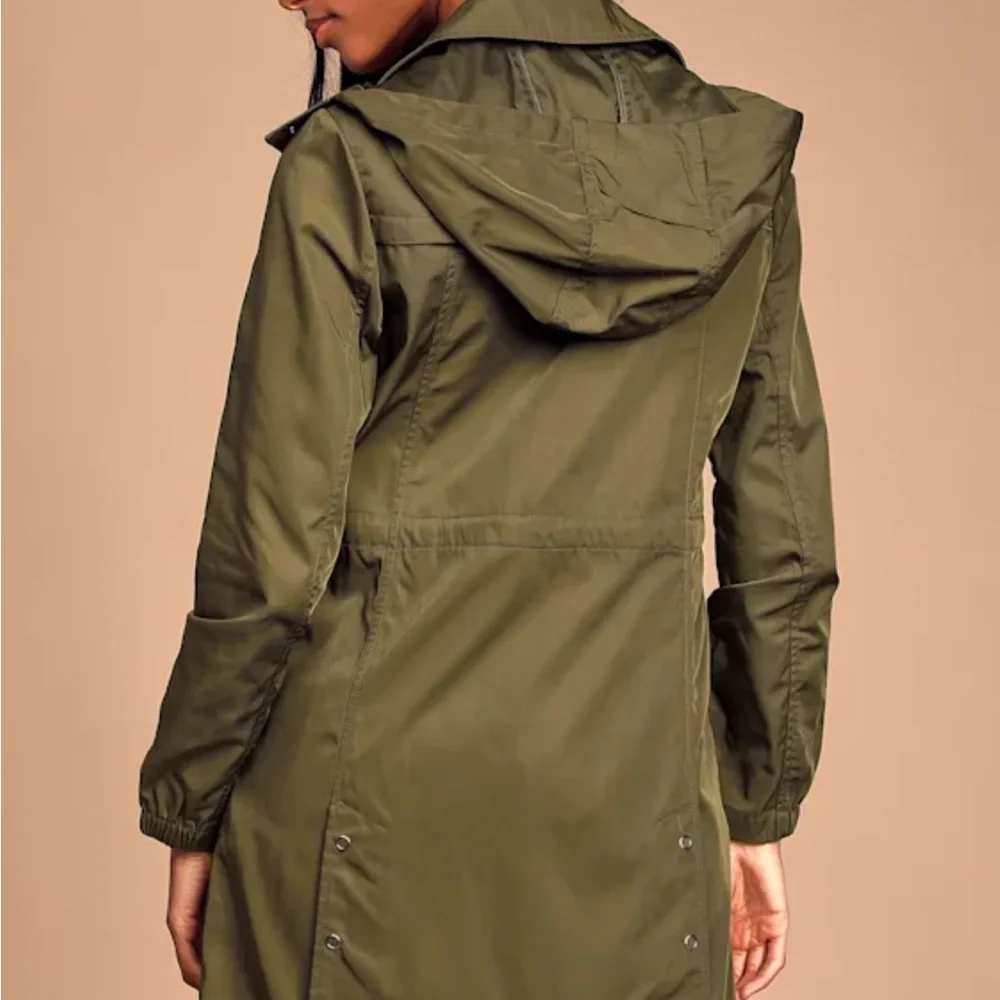 Olive Green Rain Coat - Picture 3 of 7